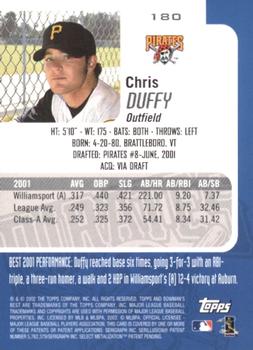 2002 Bowman's Best - Blue #180 Chris Duffy Back
