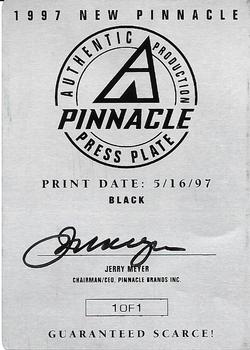 1997 New Pinnacle - Press Plates Back Black #151 Terry Steinbach Back