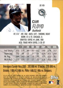 2002 Bowman's Best - Gold #28 Cliff Floyd  Back