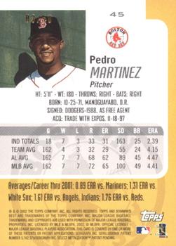 2002 Bowman's Best - Gold #45 Pedro Martinez  Back