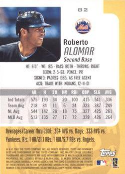 2002 Bowman's Best - Gold #82 Roberto Alomar  Back
