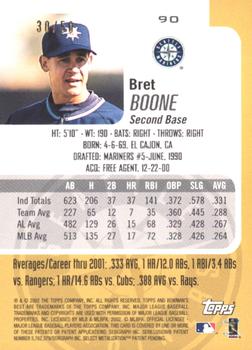 2002 Bowman's Best - Gold #90 Bret Boone  Back