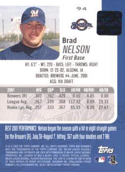 2002 Bowman's Best - Gold #94 Brad Nelson Back