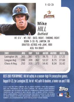 2002 Bowman's Best - Gold #103 Mike Hill Back