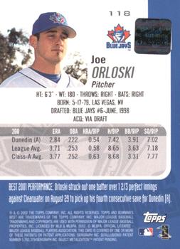 2002 Bowman's Best - Gold #118 Joe Orloski Back