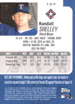 2002 Bowman's Best - Gold #157 Randall Shelley Back
