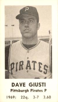 1970 Jack in the Box Pittsburgh Pirates #NNO Dave Giusti Front