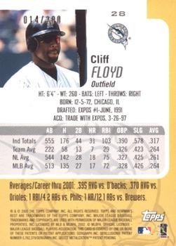 2002 Bowman's Best - Red #28 Cliff Floyd  Back