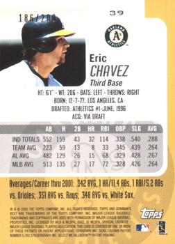 2002 Bowman's Best - Red #39 Eric Chavez  Back