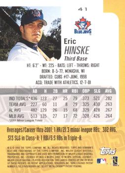 2002 Bowman's Best - Red #41 Eric Hinske  Back