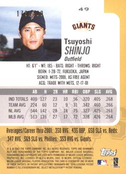 2002 Bowman's Best - Red #49 Tsuyoshi Shinjo  Back