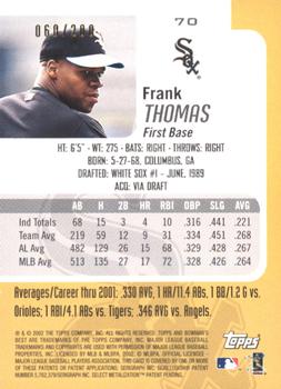2002 Bowman's Best - Red #70 Frank Thomas  Back