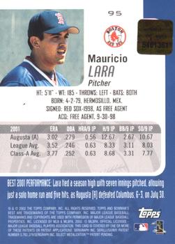 2002 Bowman's Best - Red #95 Mauricio Lara Back