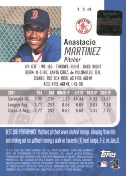 2002 Bowman's Best - Red #114 Anastacio Martinez Back