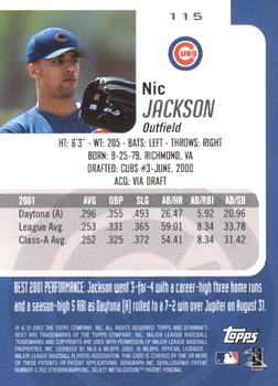 2002 Bowman's Best - Red #115 Nic Jackson Back