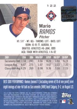 2002 Bowman's Best - Red #122 Mario Ramos Back