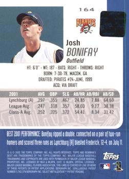 2002 Bowman's Best - Red #164 Josh Bonifay Back