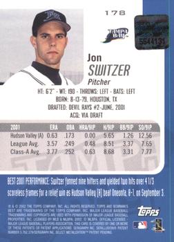 2002 Bowman's Best - Red #178 Jon Switzer Back