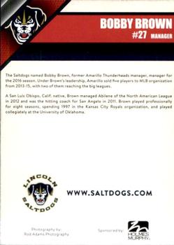 2016 Lincoln Saltdogs #NNO Bobby Brown Back
