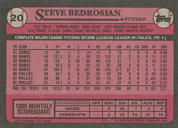 1989 Topps #20 Steve Bedrosian Back