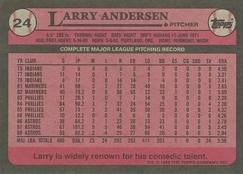 1989 Topps #24 Larry Andersen Back