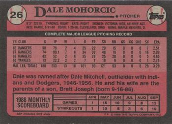 1989 Topps #26 Dale Mohorcic Back