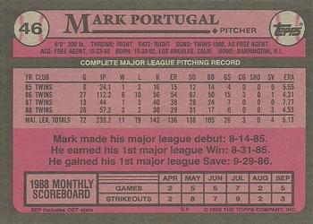 1989 Topps #46 Mark Portugal Back