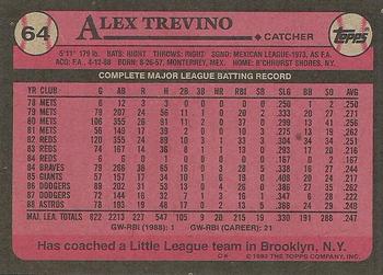 1989 Topps #64 Alex Trevino Back