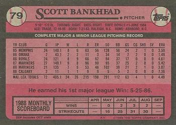 1989 Topps #79 Scott Bankhead Back