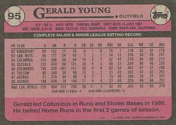 1989 Topps #95 Gerald Young Back