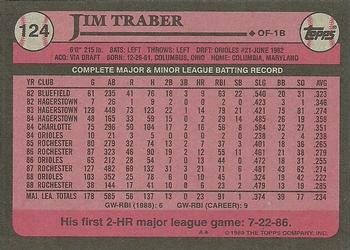 1989 Topps #124 Jim Traber Back