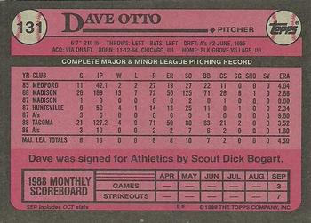 1989 Topps #131 Dave Otto Back