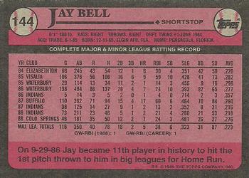 1989 Topps #144 Jay Bell Back