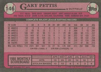 1989 Topps #146 Gary Pettis Back