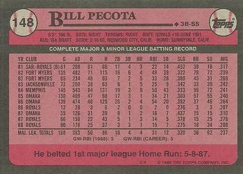 1989 Topps #148 Bill Pecota Back