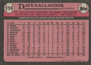1989 Topps #156 Dave Gallagher Back