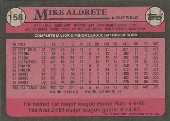 1989 Topps #158 Mike Aldrete Back