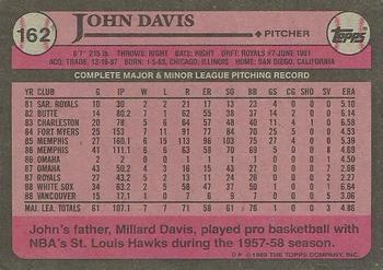 1989 Topps #162 John Davis Back