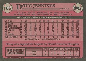 1989 Topps #166 Doug Jennings Back