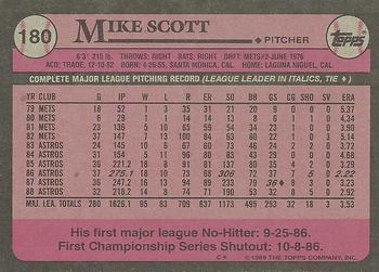 1989 Topps #180 Mike Scott Back