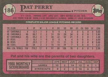 1989 Topps #186 Pat Perry Back