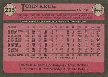 1989 Topps #235 John Kruk Back