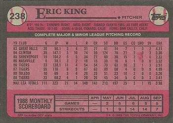 1989 Topps #238 Eric King Back
