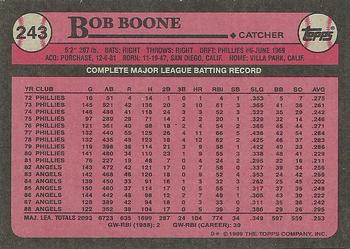 1989 Topps #243 Bob Boone Back