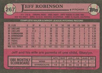 1989 Topps #267 Jeff Robinson Back