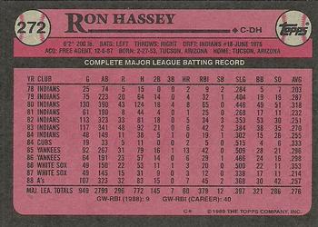 1989 Topps #272 Ron Hassey Back
