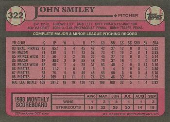 1989 Topps #322 John Smiley Back