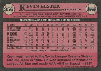 1989 Topps #356 Kevin Elster Back