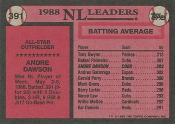 1989 Topps #391 Andre Dawson Back