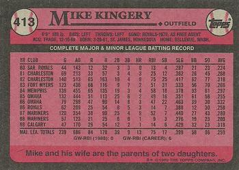 1989 Topps #413 Mike Kingery Back